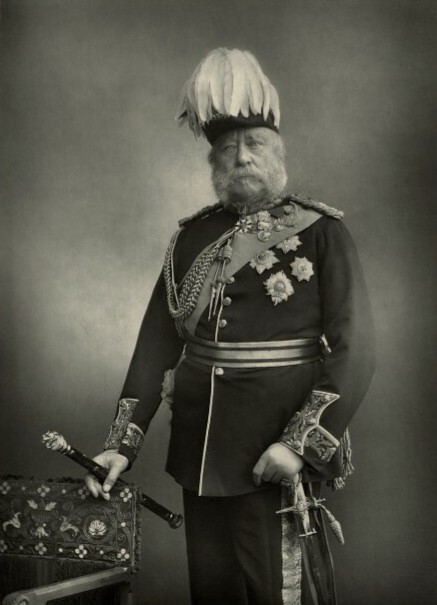 Black and white photo of Prince George, 2nd Duke of Cambridge in military uniform.